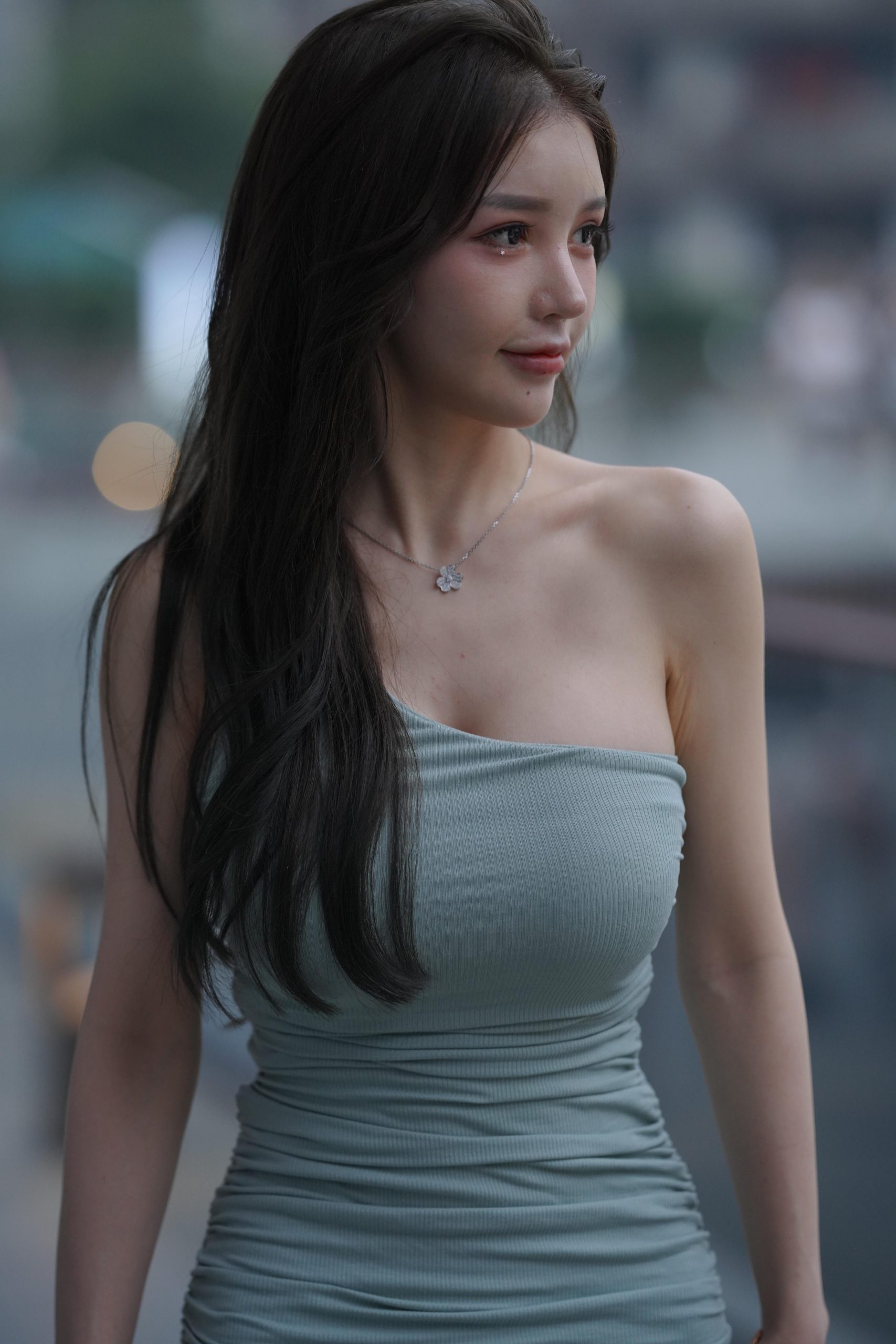 性感斜肩包臀连衣裙颜原图[134P]